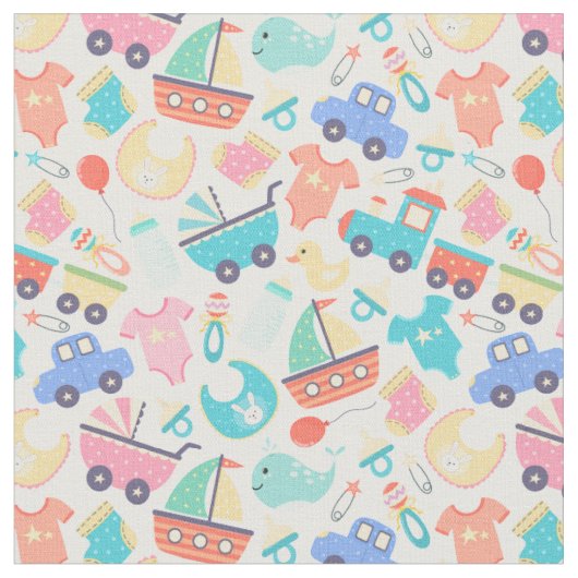 Tissu C'est un Baby shower coloré (Fermer)