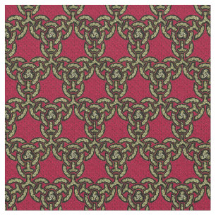 Tissu Chaîne celtique de dragon en rouge