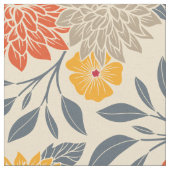 Tissu Chaleureux Jaune, Orange & Bleu Floral (Fermer)