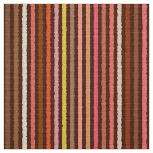 Tissu Chalk Stripes - Chocolat Brown et corail (Échantillon)