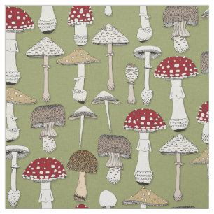 Tissu champignon vert