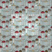 Tissu champignons bleu céladon (Carreau)
