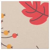 Tissu champignons et feuille (Fermer)