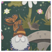 Tissu Champignons et papillons des forêts (Échantillon)