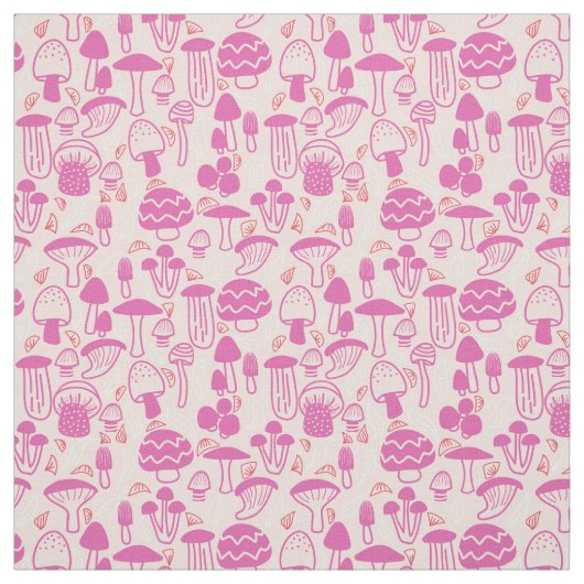 Tissu Champignons Magenta rose (Échantillon)