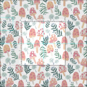 Tissu Champignons magiques Motif de forêt mignonne (Carreau)