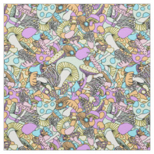 Tissu Champignons psychédéliques de les années 50