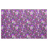 Tissu Champignons psychédéliques rétro violets, roses et (Fat Quarter)