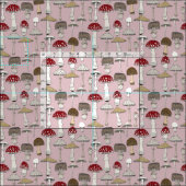 Tissu champignons roses (Carreau)
