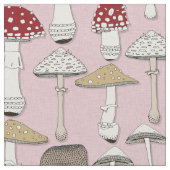 Tissu champignons roses (Fermer)