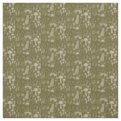 Tissu Champignons vert et crème  (Échantillon)