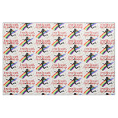 TISSU CHAMPION ROUGE PISTE DE FILLES ET CONCEPTION SUR L (Fat Quarter)