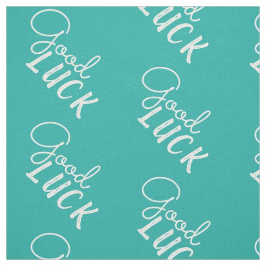 Tissu Chance Turquoise Typographie Script Positive (Échantillon)
