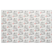 Tissu chanceux japonais de Maneki Neko de chat (Fat Quarter)