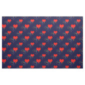 Tissu Chanter Motif de coeur. Notes de couleur, fond ble (Fat Quarter)