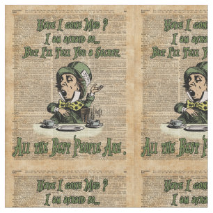 Tissu Chapelier fou, Alice au pays des merveilles, art