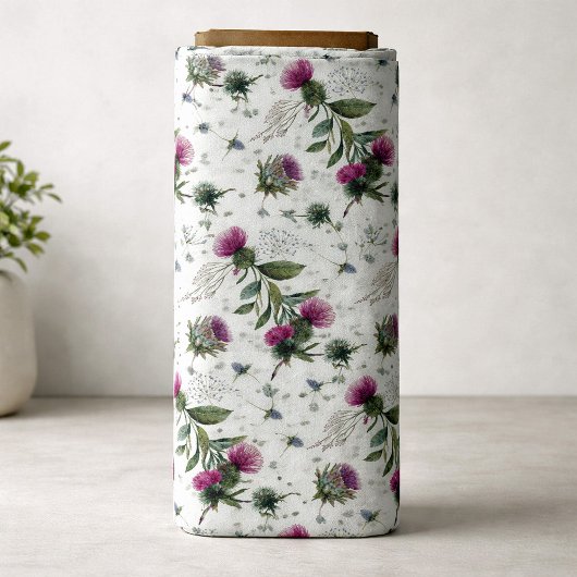 Tissu Chardon Pourpre Fleur Sauvage