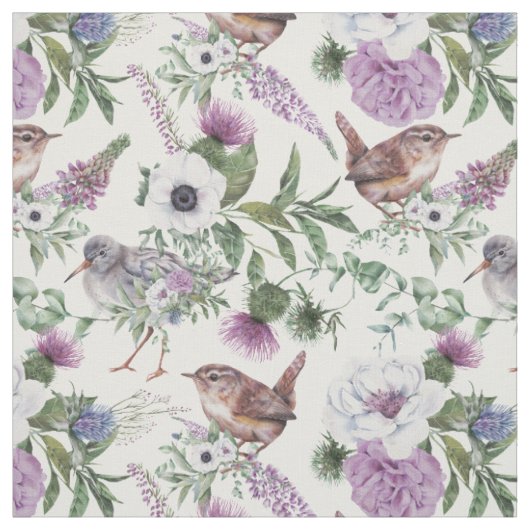 Tissu Chardon Songeur Pourpre Floral (Échantillon)