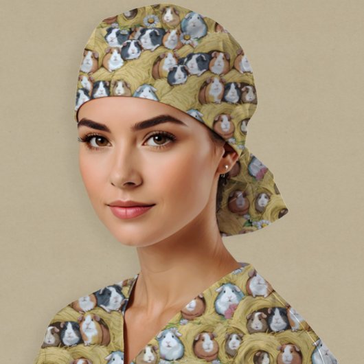 Tissu Charmant Cochon de Guinée Haystack