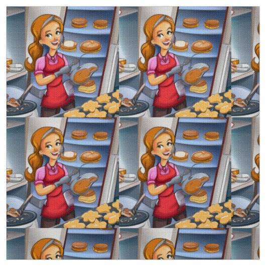 Tissu Charming Woman Baking Fabric - Custom (Échantillon)