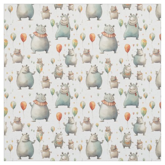 Tissu Charmingly Chunky : Whimsy Hippo (Échantillon)