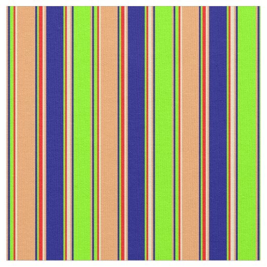 Tissu Chartreuse, Bleu, Brown, Roue d'or & Lignes rouges (Fermer)