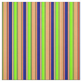 Tissu Chartreuse, Bleu, Brown, Roue d'or & Lignes rouges (Échantillon)