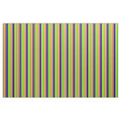 Tissu Chartreuse, Bleu, Brown, Roue d'or & Lignes rouges (Fat Quarter)