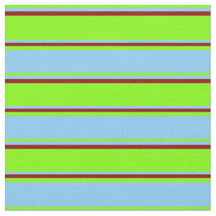 Tissu Chartreuse, ciel clair bleu et rouge foncé