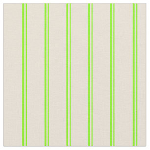 Tissu Chartreuse et Bisque Stripes/Lignes Motif