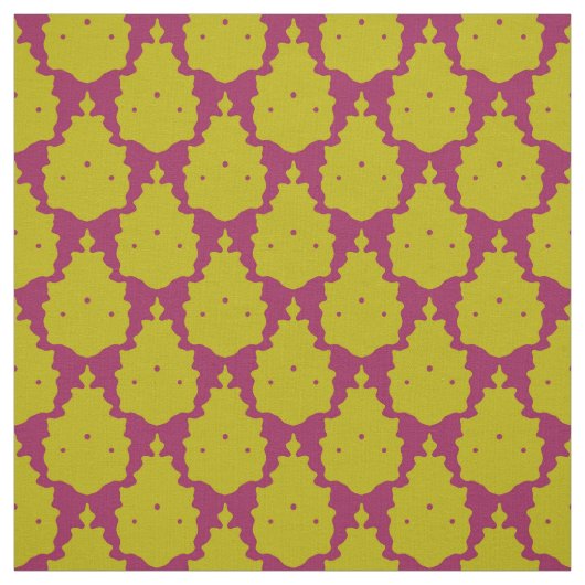 Tissu chartreuse rose damassé (Échantillon)