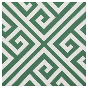 Tissu Chasseur Vert Clé grecque Grande échelle