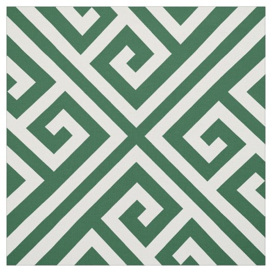 Tissu Chasseur Vert Clé grecque Grande échelle (Échantillon)