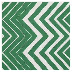 Tissu Chasseur Vert Et Blanc Zigzag Chevron