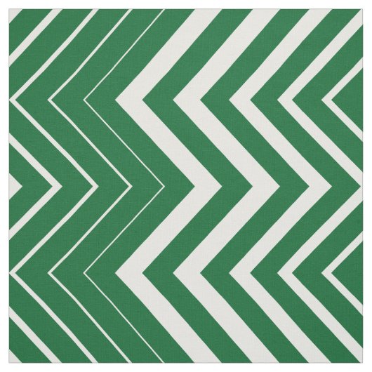 Tissu Chasseur Vert Et Blanc Zigzag Chevron (Échantillon)