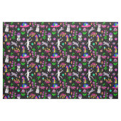 Tissu chat alien disco espace extra-atmosphérique léopar (Fat Quarter)