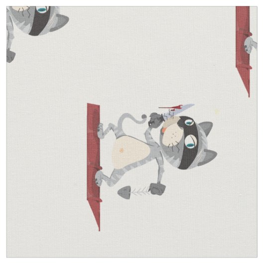 Tissu chat avec couteau (Fermer)