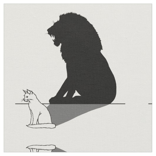 Tissu Chat avec ombre de lion (Fermer)