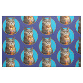 Tissu Chat avec verre d'anniversaire (Fat Quarter)