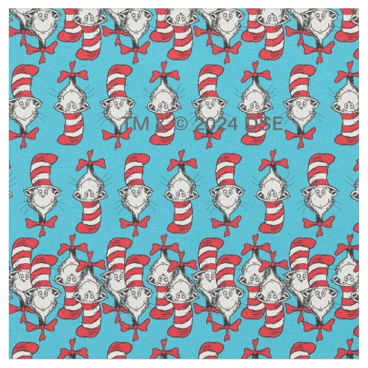Tissu Chat Chapeauté Motif (Fermer)