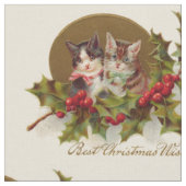 Tissu Chat Chaton Houx Houx d'hiver (Fermer)
