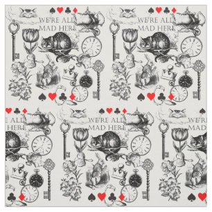 Tissu Chat de Cheshire classique alice au pays des merve