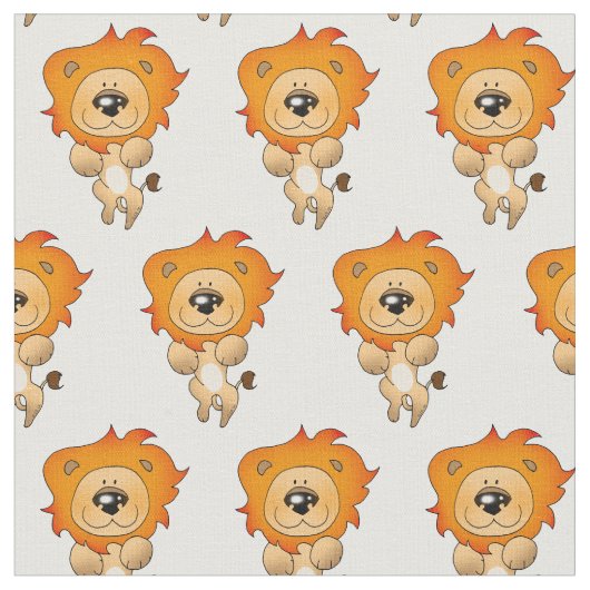 Tissu chat de lion de bande dessinée (Fermer)