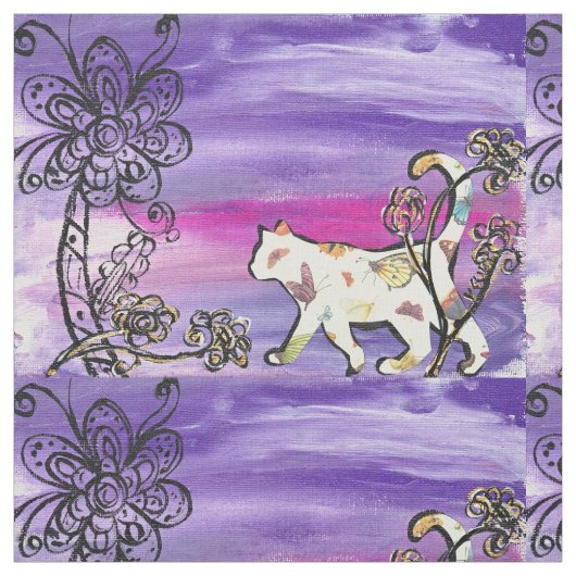 Tissu Chat de papillon (Échantillon)