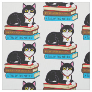 Tissu Chat de smoking sur des livres