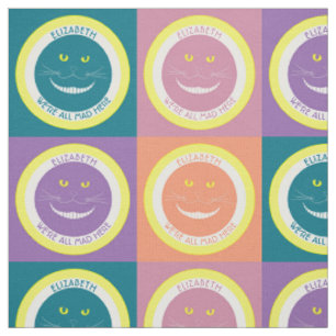 Tissu Chat de sourire de Cheshire de couleurs en pastel