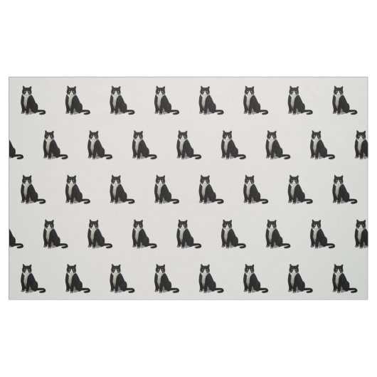 Tissu Chat de Tuxedo noir et blanc (Fat Quarter)