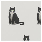 Tissu Chat de Tuxedo noir et blanc (Détail)