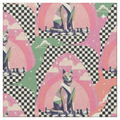 Tissu Chat d'échecs (Fermer)