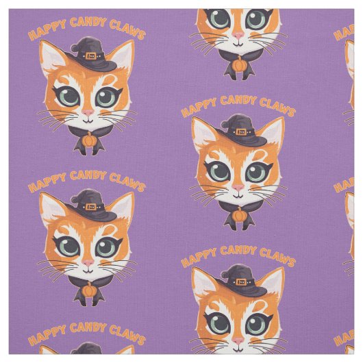 Tissu Chat d'Halloween (Échantillon)